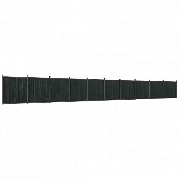 vidaXL Plotový dílec šedý 1 737 x 186 cm WPC