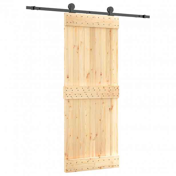 vidaXL Posuvné dveře Přirozená a černá 80 x 210 cm
