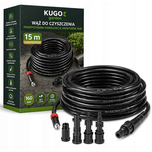 Hadice Pro Čištění Kanalizace 15M M22 Karcher Kacrher K2 K3 K4 K5 K6 K7