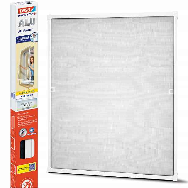 Moskytiéra na okno Hliníková Tesa Síťka proti hmyzu 140 x 150 cm Bílá
