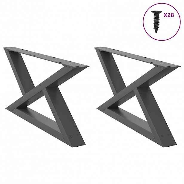 vidaXL Nohy konferenčního stolku 2 ks antracitové 70 x (30-31,3) cm ocelové