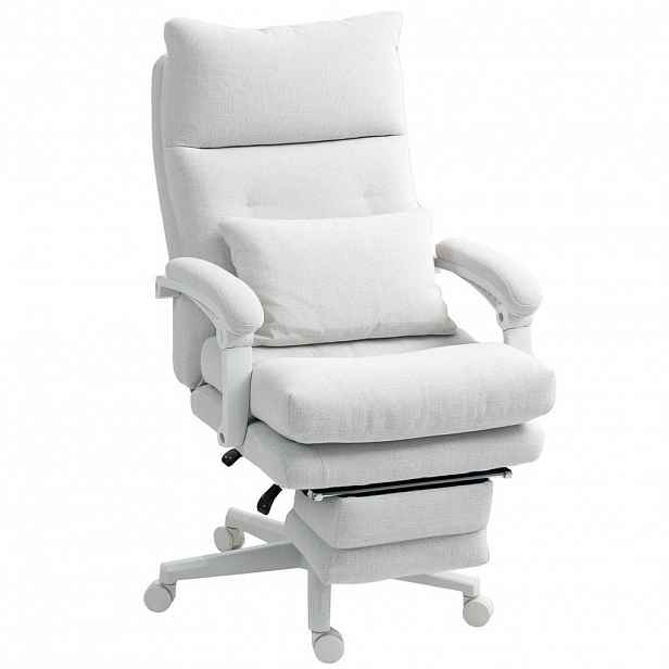 HOMCOM KANCELÁŘSKÁ ŽIDLE Ergonomická kancelářská židle s bederní opěrkou, podnožkou