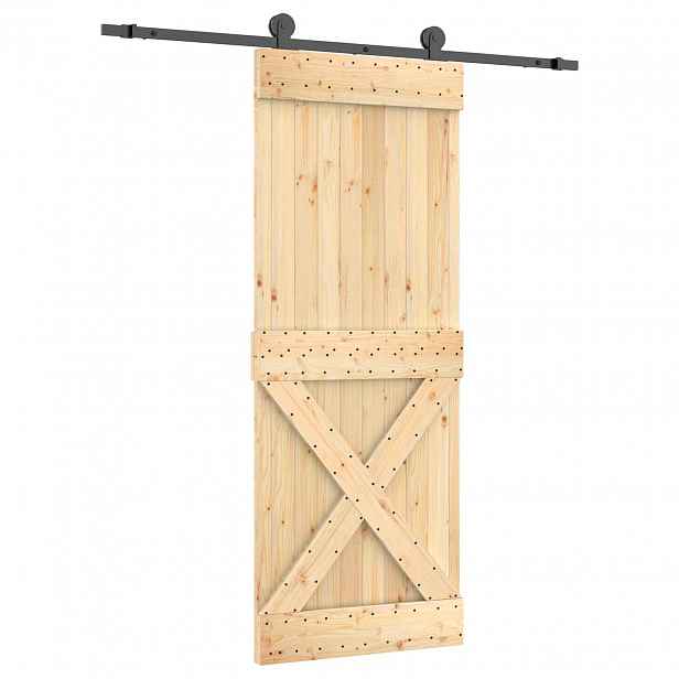 vidaXL Posuvné dveře 80 x 210 cm Masivní borové dřevo (neupravené)
