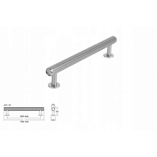 Nábytková úchytka Viefe 0528 Rille 160 mm ocel nerez