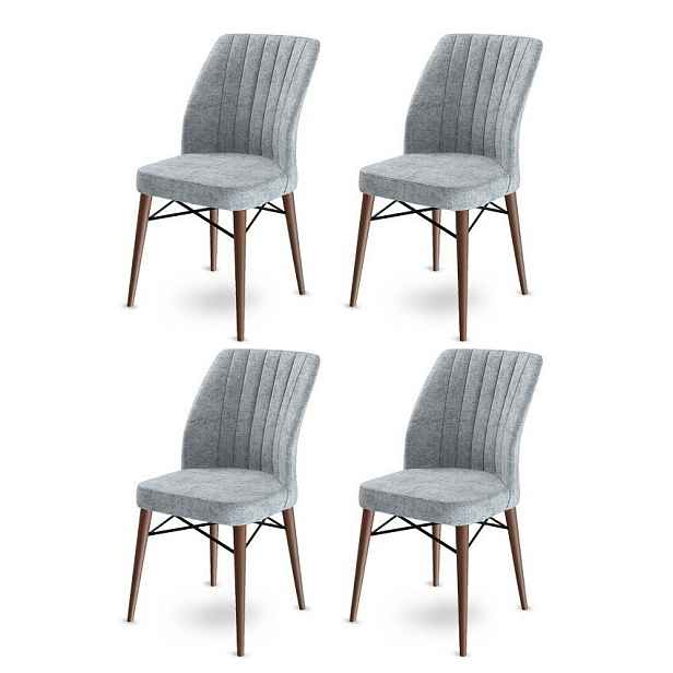 Sada jídelních židlí Flex Grey and Brown, 4 ks