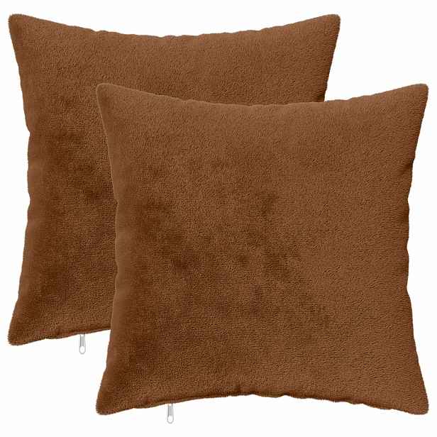 vidaXL Povlak na polštář 2 ks HEERLEN Světle hnědá 45 x 45 cm Flanel