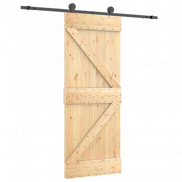 vidaXL Posuvné dveře Přirozená a černá 70 x 210 cm