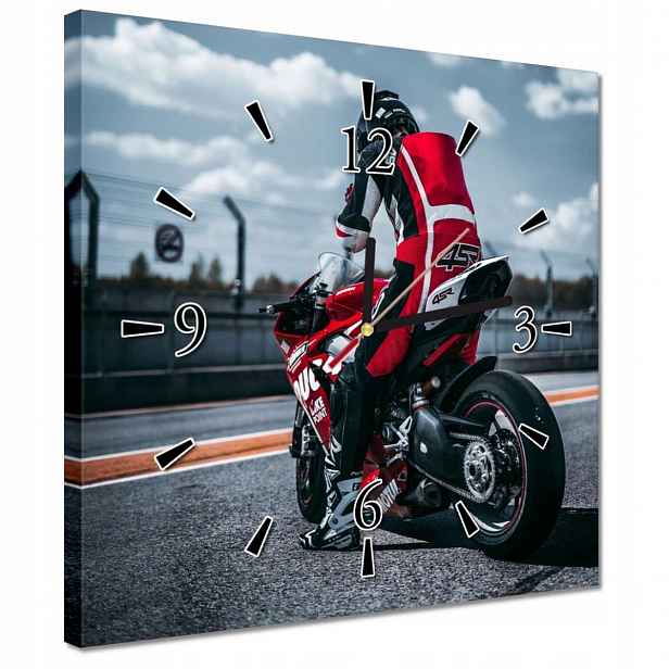 Hodiny 30x30 Motocykl na trati