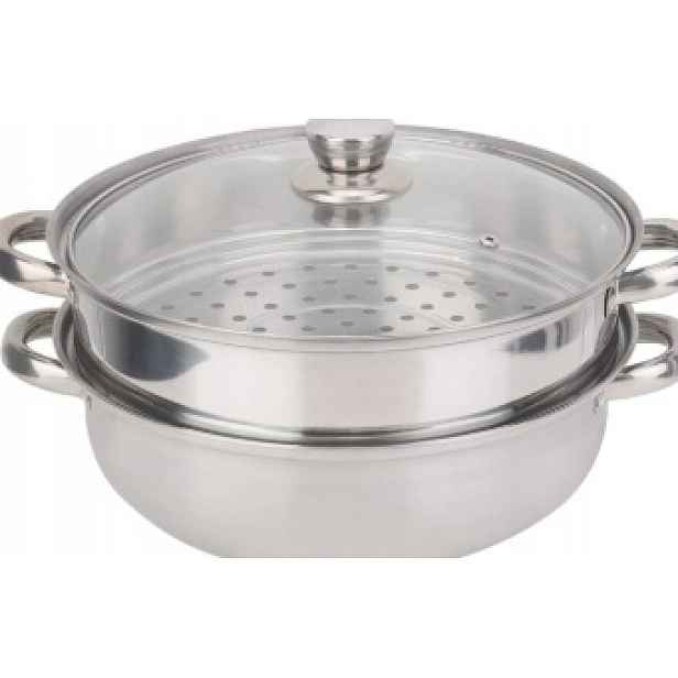 Hrnec Na Vaření V Páře 15 L 27 CM, 2-ÚROVŇOVÝ, Ocelový, S Víkem