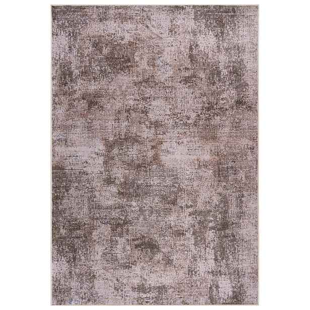 Koberec do obývacího pokoje hnědý 160x230 cm abstraktní, moderní, měkký na praní
