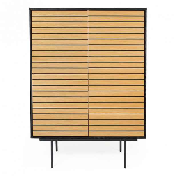 Komoda v dekoru dubového dřeva Woodman Stripe Oak