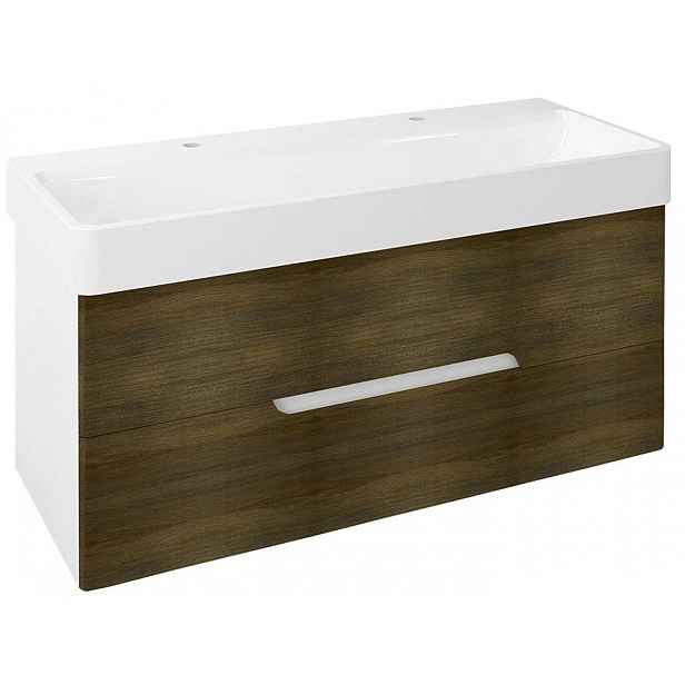 Sapho Mediena - Umyvadlová skříňka 117x51x49 cm, bílá mat/dub graphite MD121