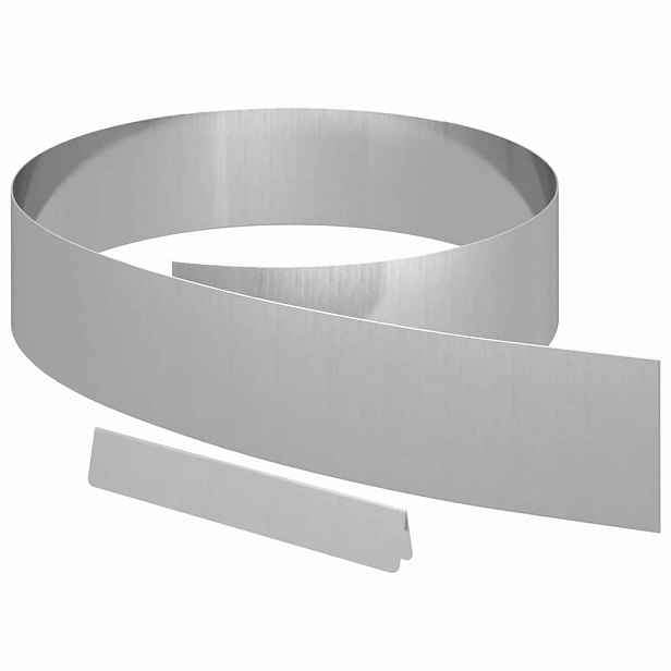 vidaXL Okraj trávníku 4 ks 450 x 15 cm Pozinkovaná ocel Stříbrná
