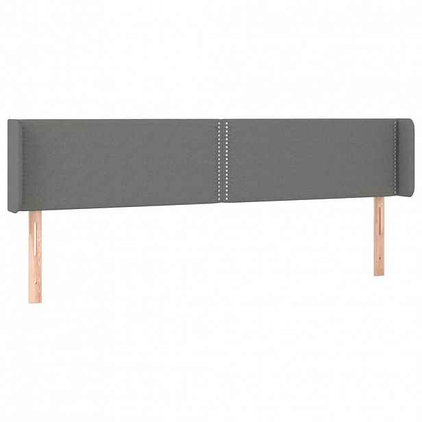 vidaXL Čelo postele typu ušák tmavě šedé 183x16x78/88 cm textil