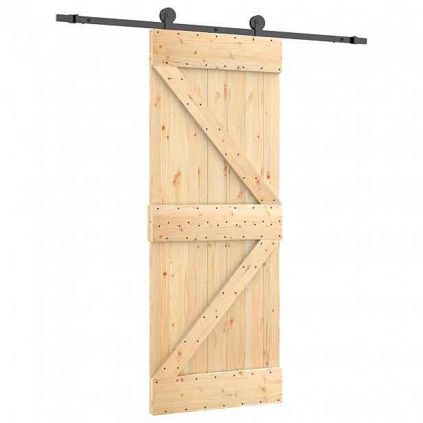 vidaXL Posuvné dveře 85 x 210 cm Masivní borové dřevo (neupravené)