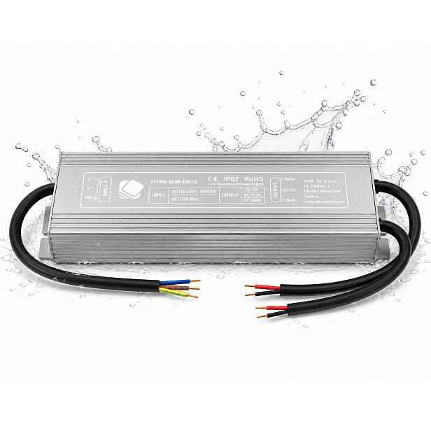 Led zdroj 12V 500W 41,7A Hermetický Led pásek Cob Rgb Premium IP67