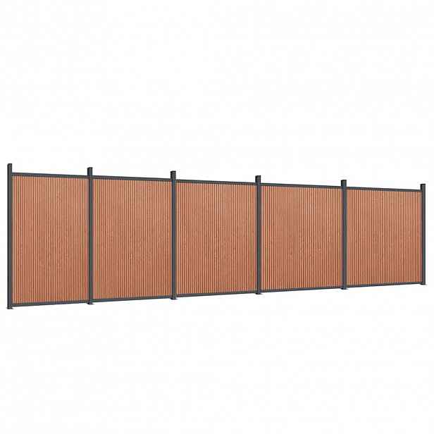 vidaXL Plotový dílec hnědý 872 x 186 cm WPC