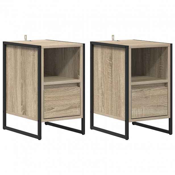 vidaXL Noční stolek 2 ks Dub sonoma 39,5 x 30 x 50 cm Kompozitní dřevo