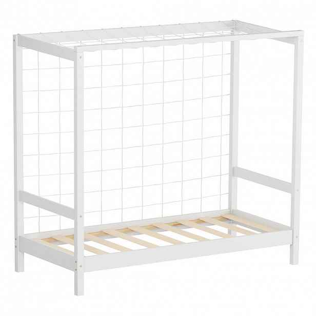 ML-DESIGN DĚTSKÁ postel ve tvaru fotbalové brány 70 × 140 cm, bílá