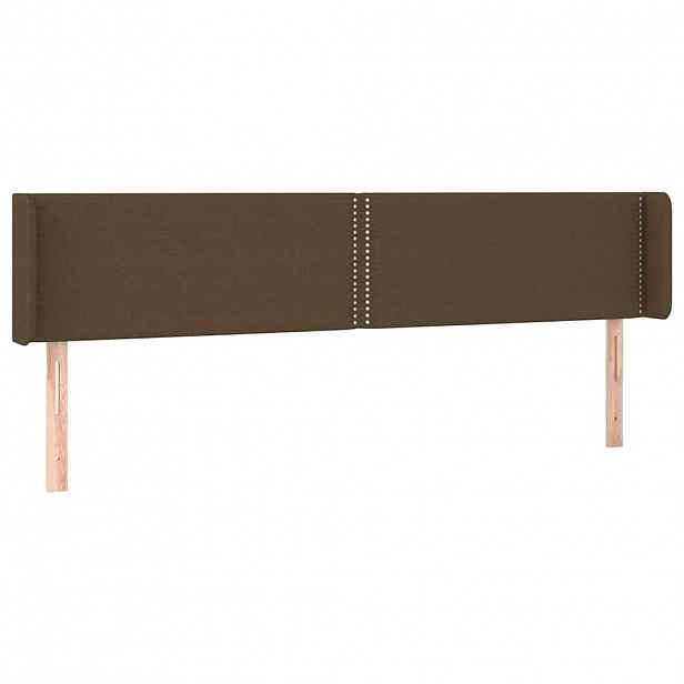 vidaXL Čelo postele typu ušák tmavě hnědé 183x16x78/88 cm textil