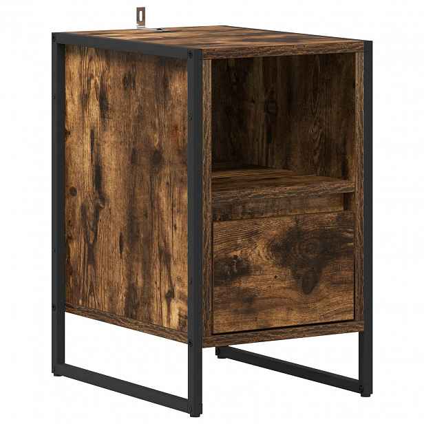 vidaXL Noční stolek Kouřový dub 39,5 x 30 x 50 cm Kompozitní dřevo