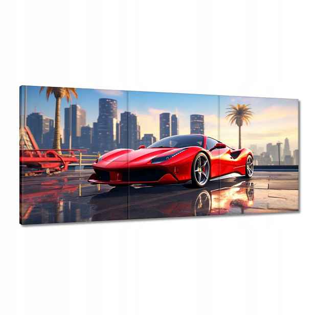 Obrazy 210x100 Červené Ferrari