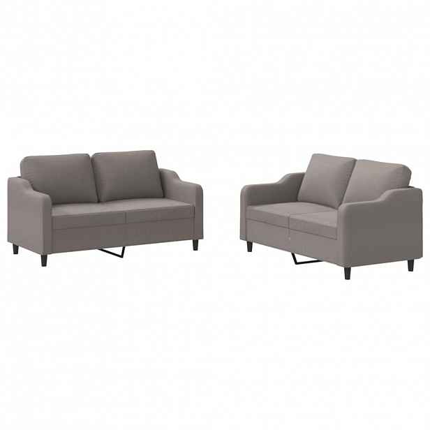 vidaXL 2dílná sedací souprava s poduškami taupe textil