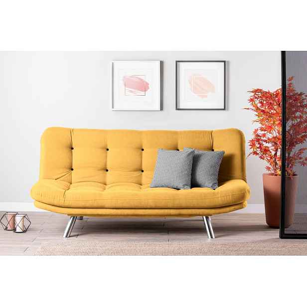 Trojmístná rozkládací pohovka Misa Sofabed - Mustard