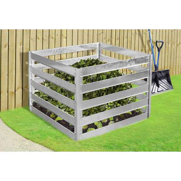Zahradní kompostér BestBerg KKB-1 / ocel / 0,8 m² / stříbrná