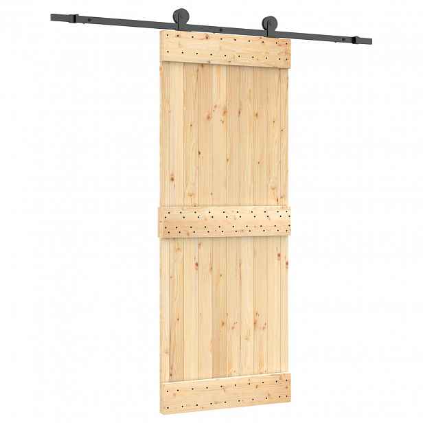 vidaXL Posuvné dveře Přirozená a černá 80 x 210 cm