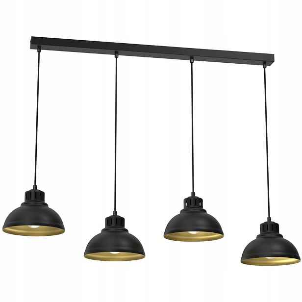 Černá čtyřbodová závěsná lampa na liště Sven 9117 Luminex