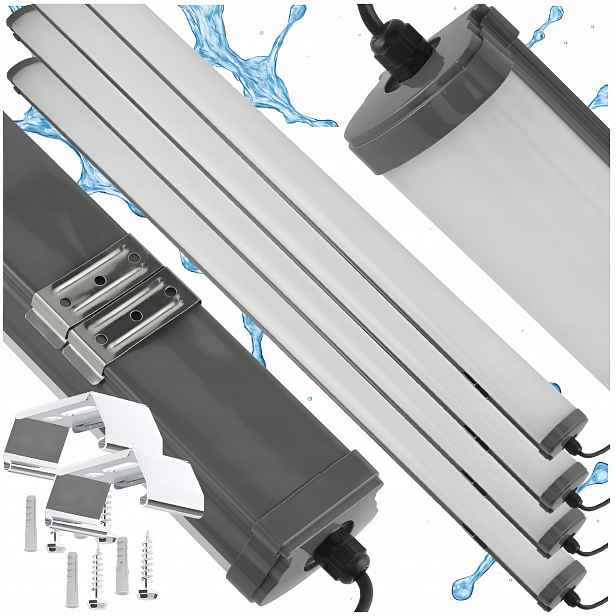 Hermetické Led svítidlo 60W 6600lm 120 cm pro garážovou dílnu 230V 4000K 4x