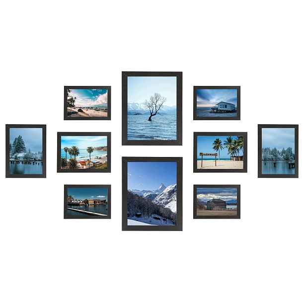 Kaiwin Sada 10 fotorámečků, mnoho fotorámečků, černé