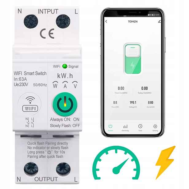Reléový Měřič Energie Do Rozvaděče Inteligentní Smart 2 Kanály Tuya