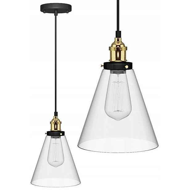 Skleněná Lampa Loft Industrial Transparentní Verto