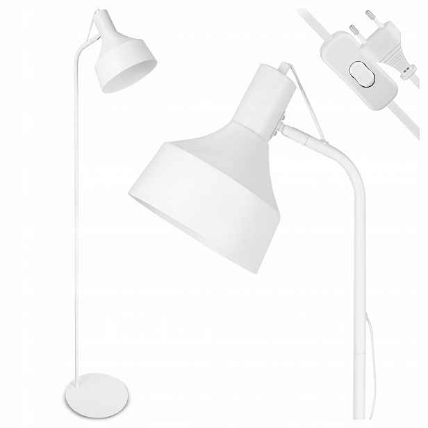 Stojací lampa Podlahová Led Lampička na čtení Nastavitelná E27 Vypínač