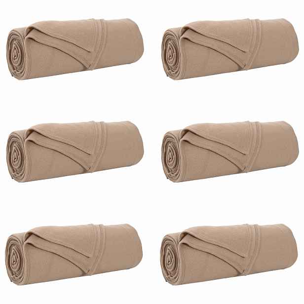 vidaXL Dekorační deky 6 ks Velbloudí 280 x 210 cm 4.75 kg Fleece