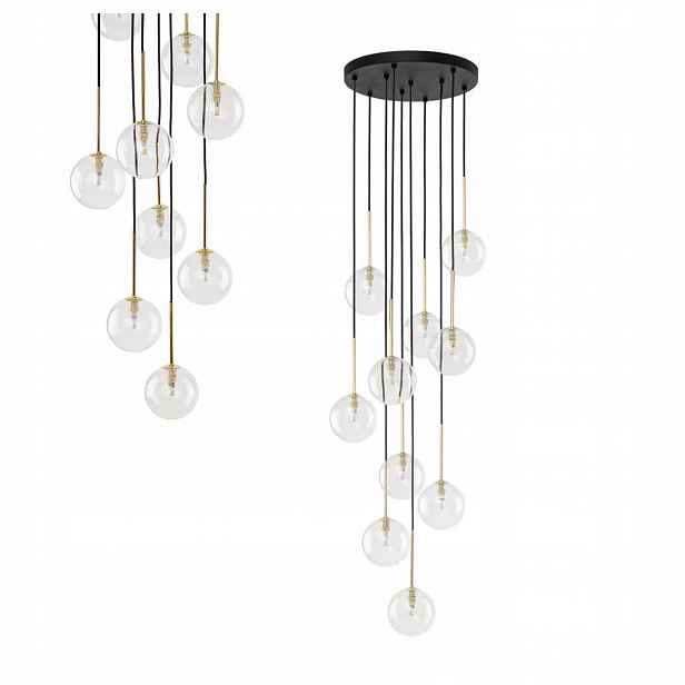 Závěsná lampa Nilos Černá Sklo E27 Nastavitelná Výška 42 cm Tk Lighting