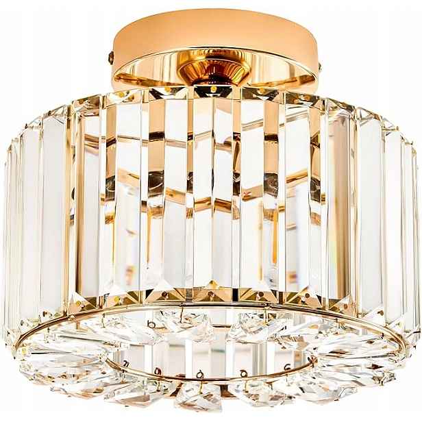 Stropní Svítidlo Krásný Křišťálový Stropní Svítidlo Zlatý Glamour E27 Do Obývacího Pokoje