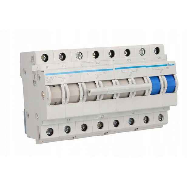 Hager Modulární přepínač napájení 3P+N I-0-II 63A 400VAC SF463