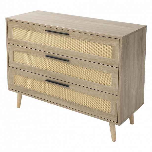 ML-DESIGN KOMODA 100 x 77 x 40 cm, vzhled dubu