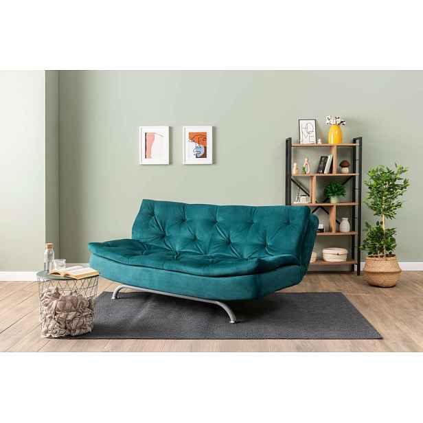 Trojmístná rozkládací pohovka Rivo - Petrol Green
