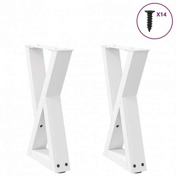 vidaXL Nohy konferenčního stolku 2 ks bílé 38 x (42-43,3) cm ocelové