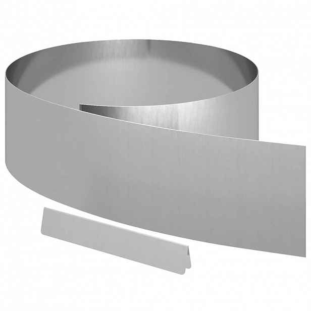 vidaXL Okraj trávníku 450 x 20 cm Pozinkovaná ocel Stříbrná