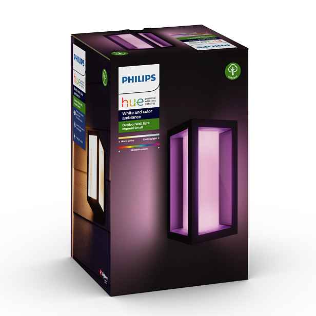 Zahradní nástěnné svítidlo Philips Hue černé s integrovaným Led zdrojem 8 W