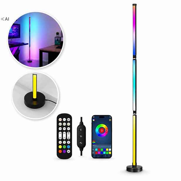 Vysoká Led Rgb Podlahová Stojací Lampa Noční Lampa 120 CM Dálkový Ovladač