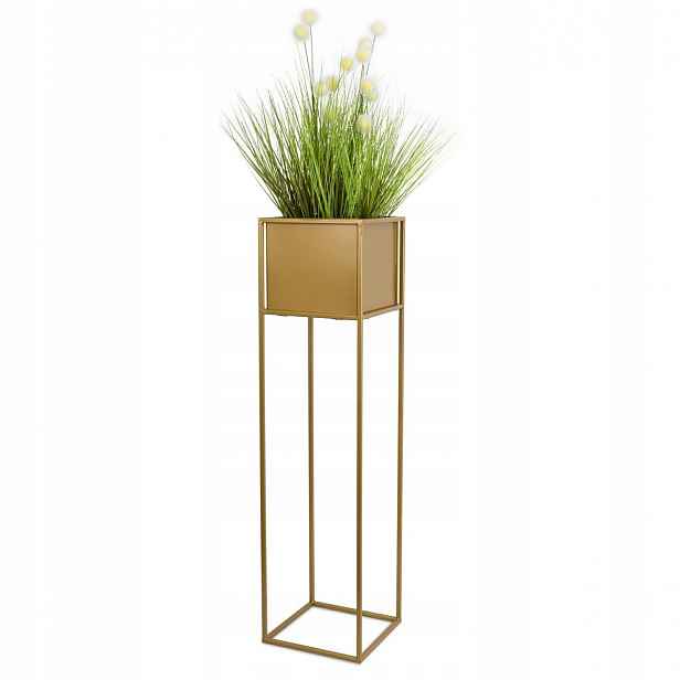 Držák Na Květináč – moderní stojan na květiny 90 cm, zlatý