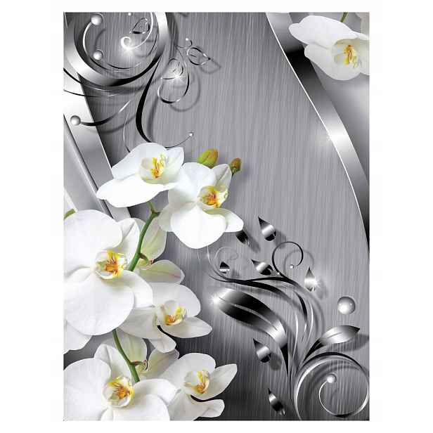 Tapeta Orchideje bílé Phalaenopsis vinyl 184x254 moderní minimalismus lepidlo