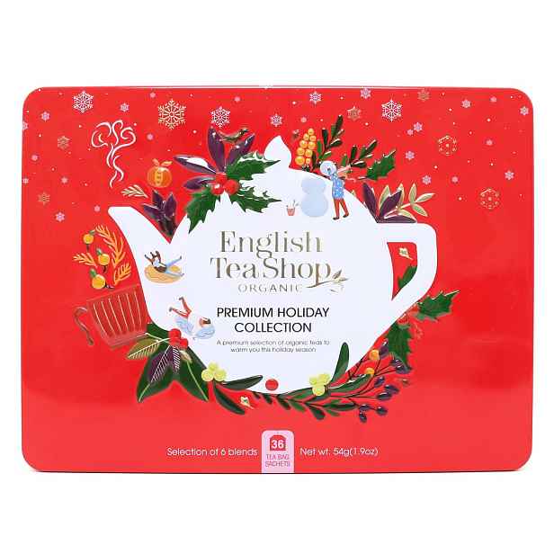 THE ENGLISH TEASHOP Dárková čajová kazeta "Wellness collection" 36 ks - červená