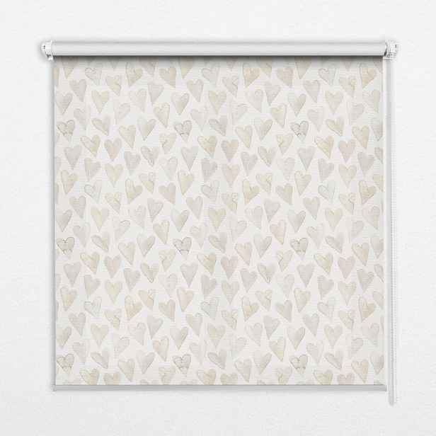 TULUP VNITŘNÍ roleta - okenní roleta - roleta - 150x140 cm - Béžová srdce